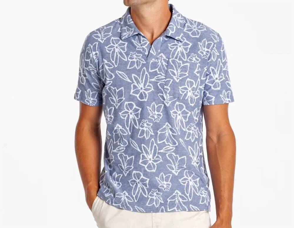 NEW CRIQUET men's jacquard monty polo shirt in navy